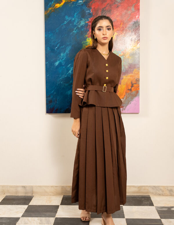 Mocha Pleated Skirt